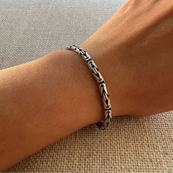 Sterling Silver Byzantine Braided Rope Bracelet - Picture 2 of 10